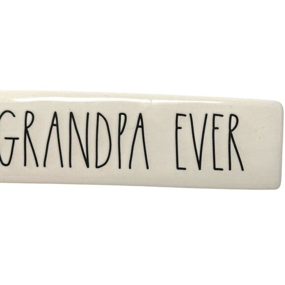 Rae Dunn BEST GRANDPA EVER Ceramic Desk Nameplate Sign Paperweight Office Decor - Picture 3 of 9